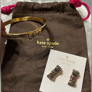 Kate Spade Moon River Glitter Bracelet and matching earrings